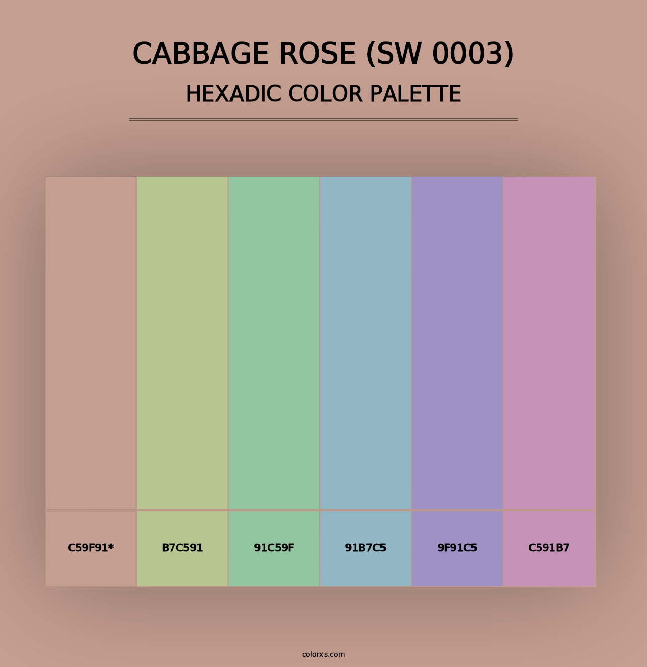 Cabbage Rose (SW 0003) - Hexadic Color Palette